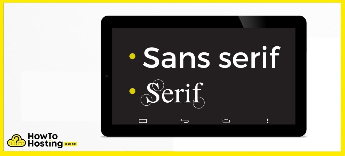 esempio di immagine del carattere serif e sans serif