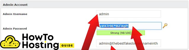 Immagine della password amministrativa di Wordpress