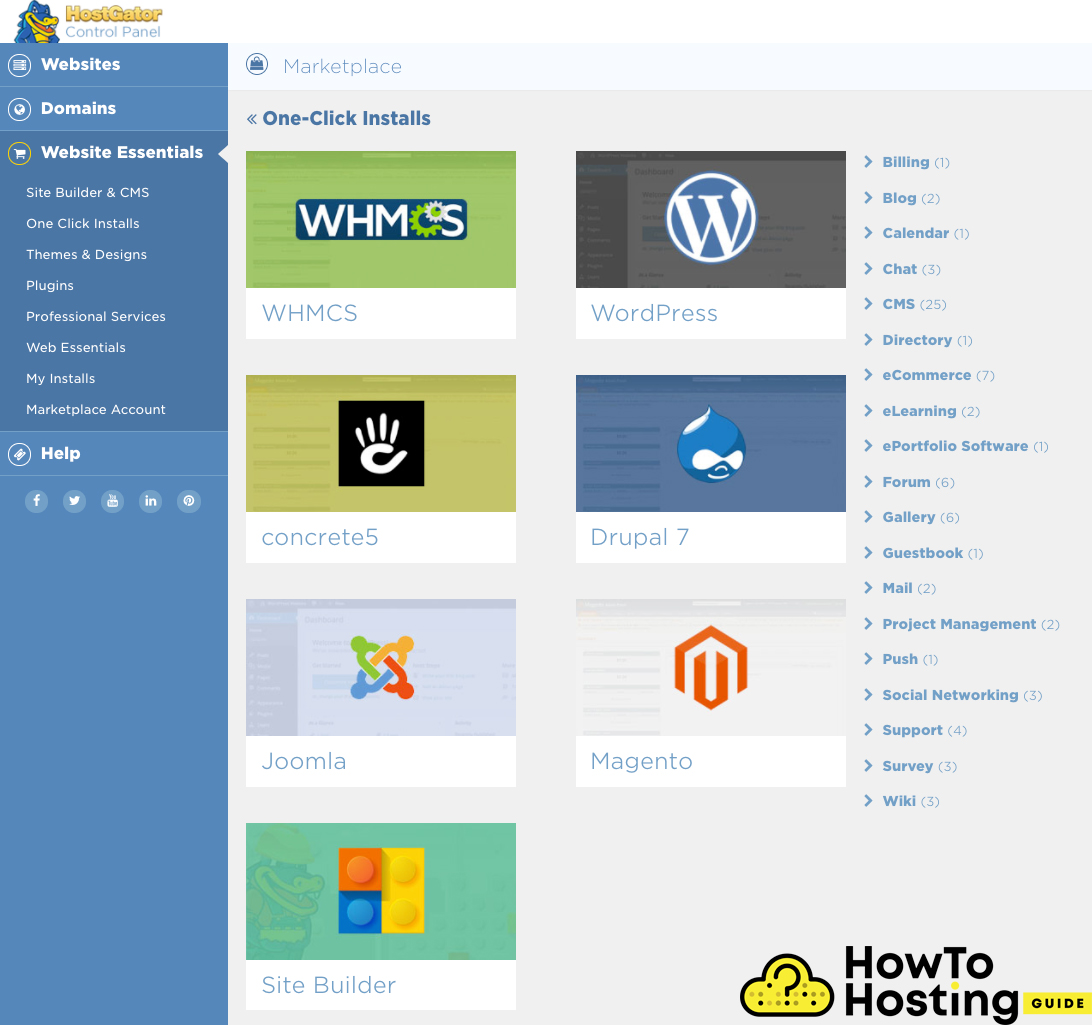 instalación de WordPress con un clic en la imagen de hostgator