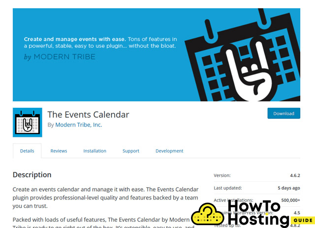 a imagem do plugin do calendário de eventos