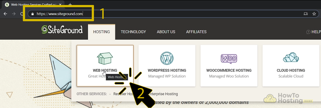 immagine hosting siteground