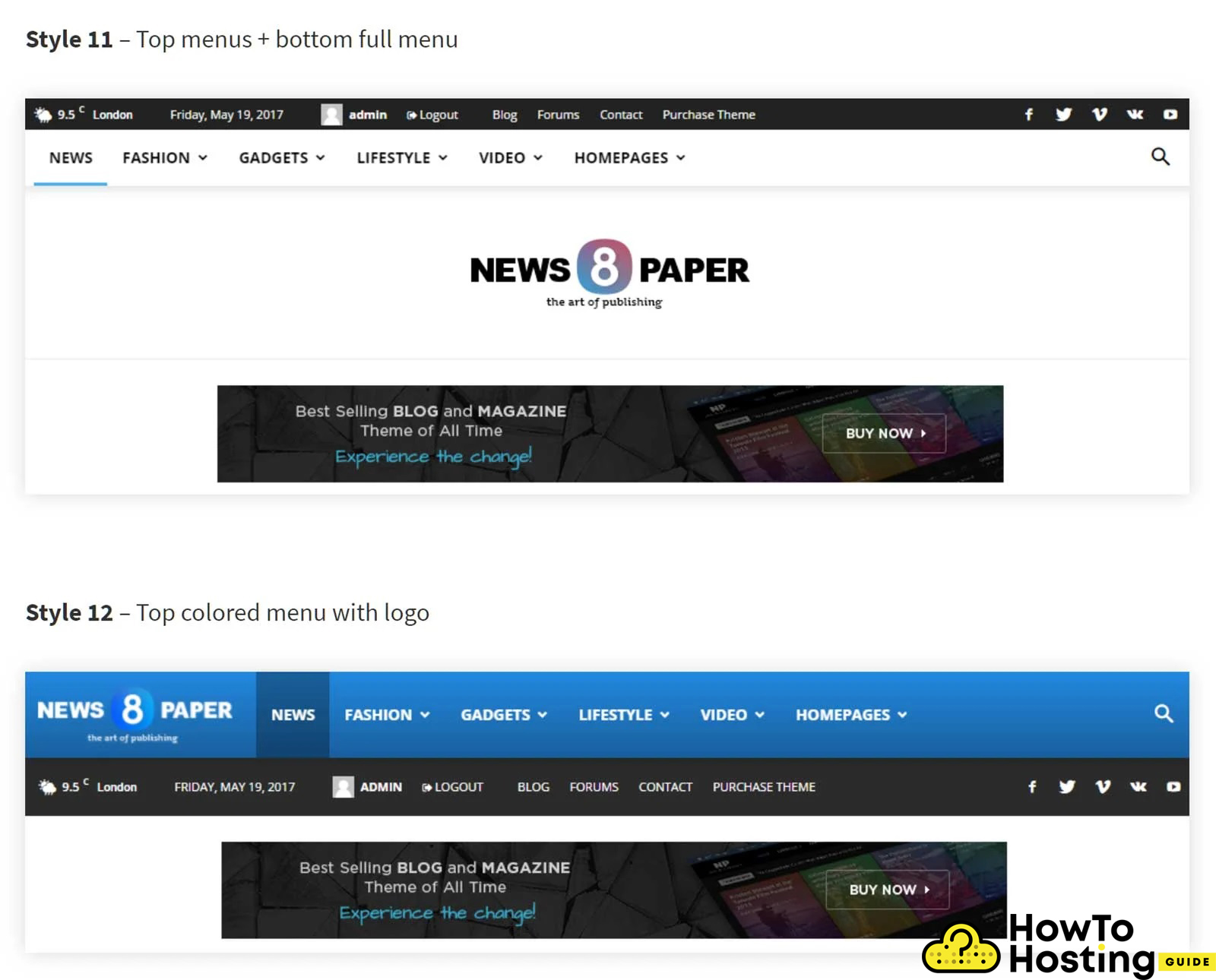 Newspaper WordPress Theme Header Bild