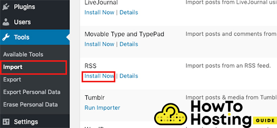 install rss importer image