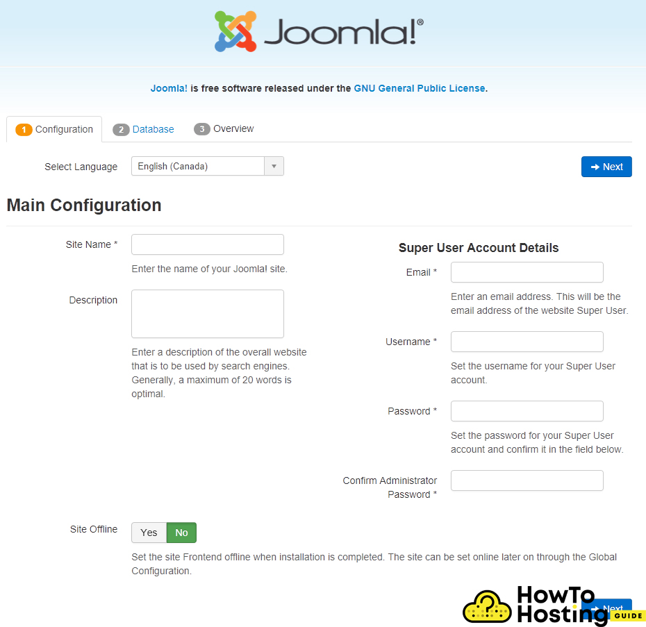 Joomla-Konfigurationsbild