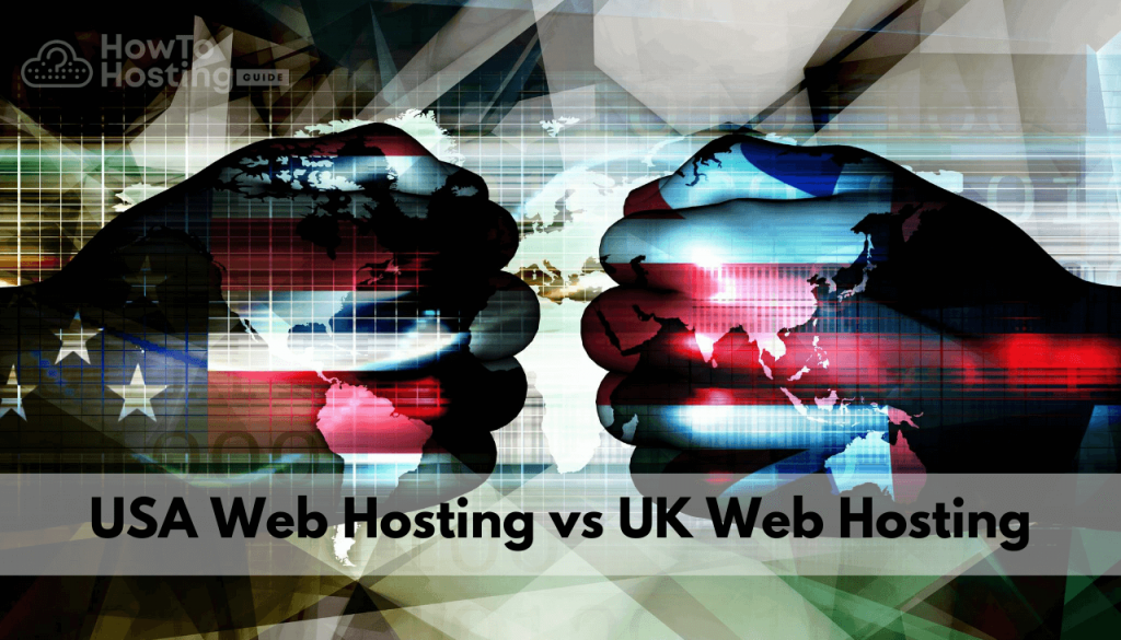 Hébergement Web USA vs image du logo d'hébergement Web au Royaume-Uni