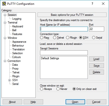 como configurar hospedagem vps usando putty step 1
