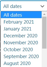 capture d'écran des médias en masse toutes les dates dans wordpress