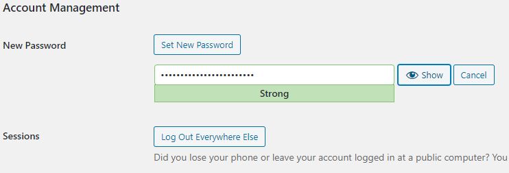imposta una nuova password in wordpress