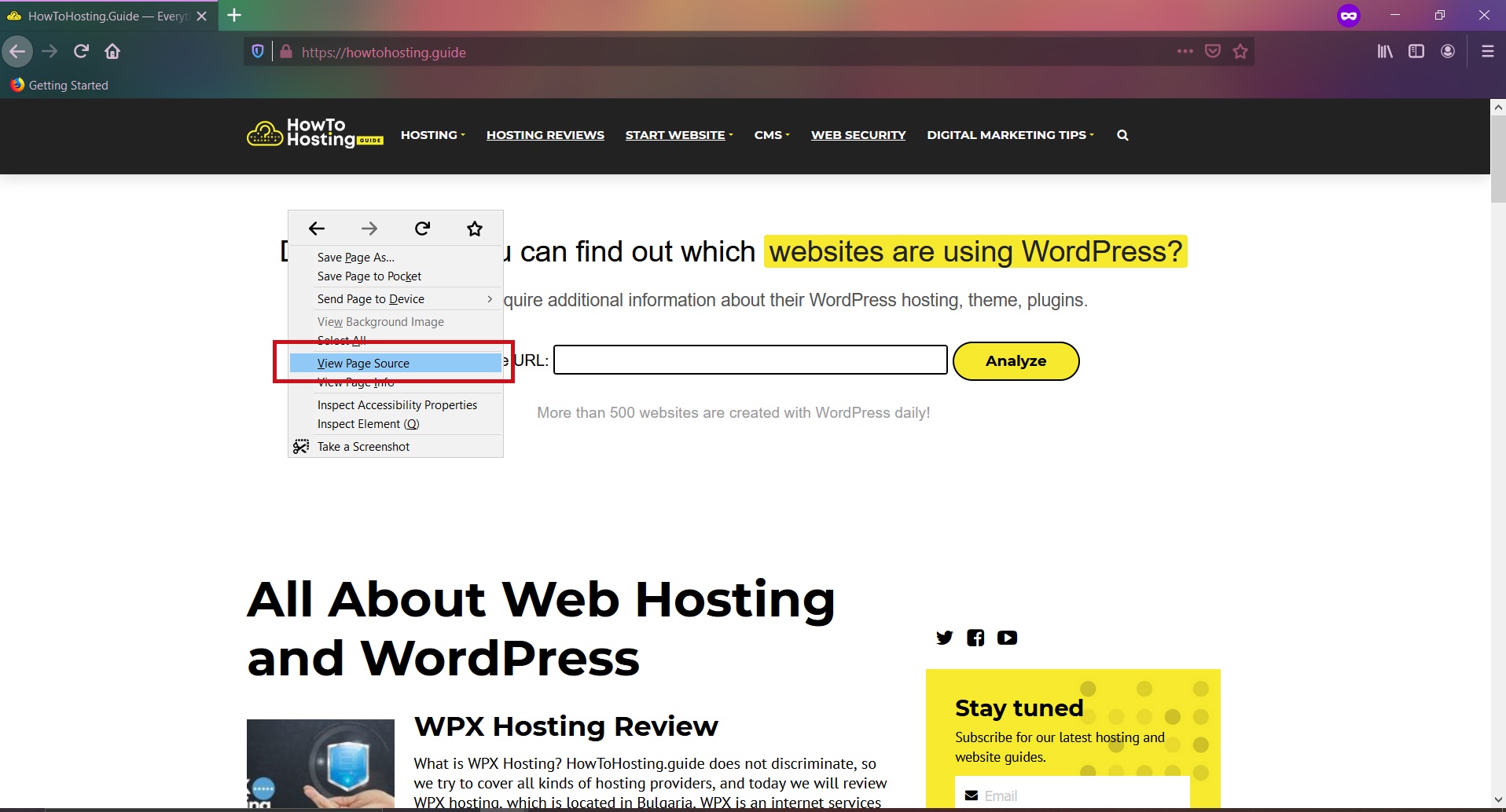 view-page-source-site-howtohosting-Anleitung