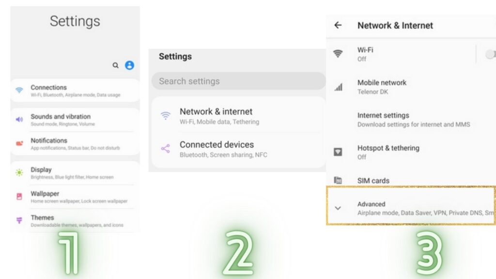 Metodo 2: Android si connette a vpn manualmente