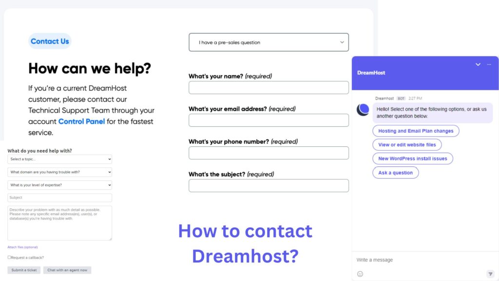 Kontaktieren Sie den Dreamhost-Support