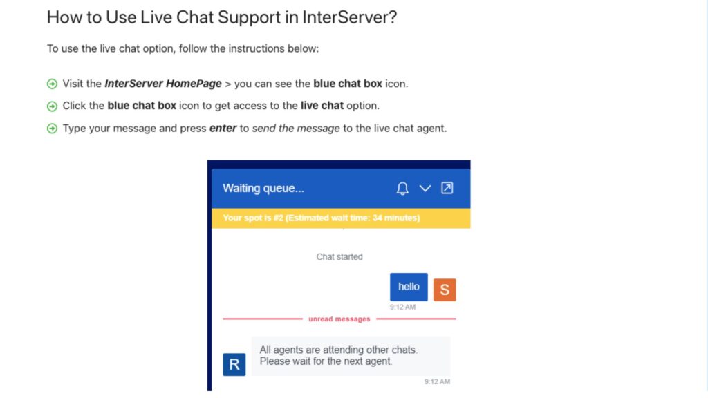 Kontakt Interserver-Live-Chat