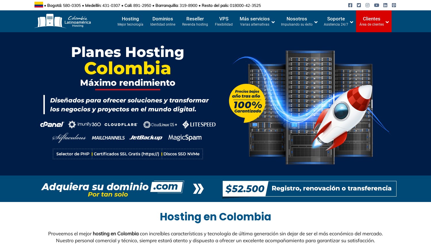 Instantánea de Latinoamerica Hosting Colombia de abril 2024
